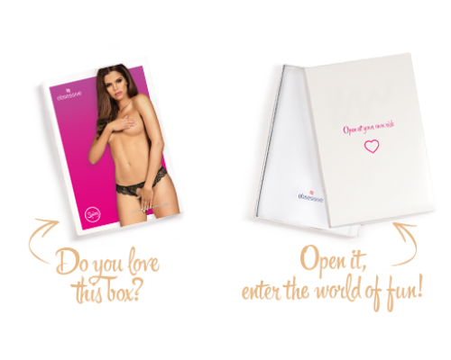 Мереживні танга з доступом Obsessive Contica crothchles thong L/XL, чорні