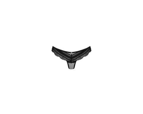 Напівпрозорі трусики з підвіскою Obsessive Ivannes panties black S/M, чорні