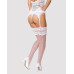 Панчохи під пояс із широким мереживом Obsessive 810-STO-2 stockings S/M, білі
