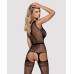 Бодістокінг Obsessive Bodystocking F217 XL/XXL, елегантний силуетний малюнок, імітація панчіх