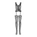 Бодістокінг Obsessive Bodystocking F221 XL/XXL, силуетний квітковий малюнок, імітація панчіх