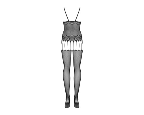 Бодістокінг Obsessive Bodystocking F235 S/M/L, тонкі підв’язки, ніжний декор, сіточка
