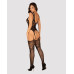 Бодістокінг Obsessive Bodystocking F237 S/M/L, рослинне плетіння, імітація панчіх