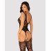 Бодістокінг Obsessive Bodystocking F237 XL/XXL, рослинне плетіння, імітація панчіх