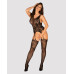 Бодістокінг Obsessive Bodystocking F237 XL/XXL, рослинне плетіння, імітація панчіх