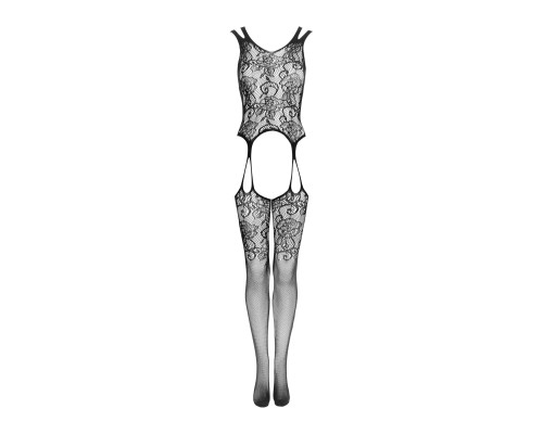 Бодістокінг Obsessive Bodystocking F237 XL/XXL, рослинне плетіння, імітація панчіх