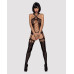 Бодістокінг Obsessive Bodystocking G313 S/M/L, шнурівка, геометричний декор