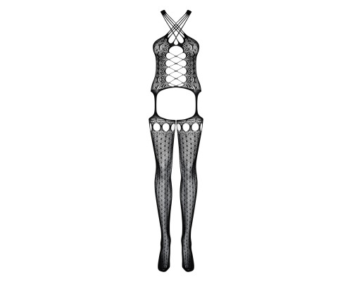 Бодістокінг Obsessive Bodystocking G313 S/M/L, шнурівка, геометричний декор