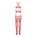 Бодістокінг Obsessive Bodystocking G313 S/M/L red, шнурівка, геометричний декор