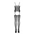 Бодістокінг Obsessive Bodystocking G314 S/M/L, імітація корсета та корсетної шнурівки