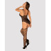 Ажурний бодістокінг під павутину Obsessive Bodystocking G325 black S/M/L, чорний, комбінезон