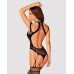 Ажурний бодістокінг з отворами Obsessive Bodystocking G327 black S/M/L, комбінезон, з доступом