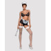 Еротичний костюм покоївки Obsessive Maidme set 5pcs S/M, бюстгальтер, пояс з фартухом, панчохи