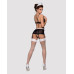 Еротичний костюм покоївки Obsessive Maidme set 5pcs S/M, бюстгальтер, пояс з фартухом, панчохи