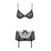 Еротичний костюм покоївки Obsessive Maidme set 5pcs L/XL, бюстгальтер, пояс з фартухом, панчохи, стр