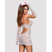 Еротичний мереживний костюм медсестри Obsessive Medica dress 5pcs costume S/M, сорочка, рукавички, с