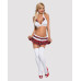 Еротичний костюм школярки з мініспідницею Obsessive Schooly 5pcs costume S/M, біло-червоний