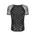 Чоловіча напівпрозора футболка з орнаментом Obsessive T102 T-shirt S/M/L, чорна