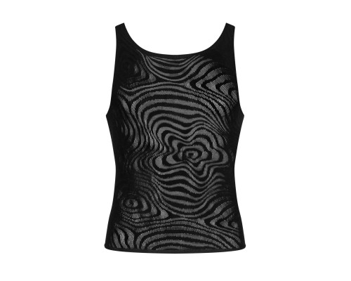 Чоловіча напівпрозора майка-борцовка з візерунком Obsessive T103 tank top S/M/L, чорна
