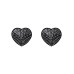 Накладки-серця на соски зі стразами Obsessive A750 nipple covers, чорні