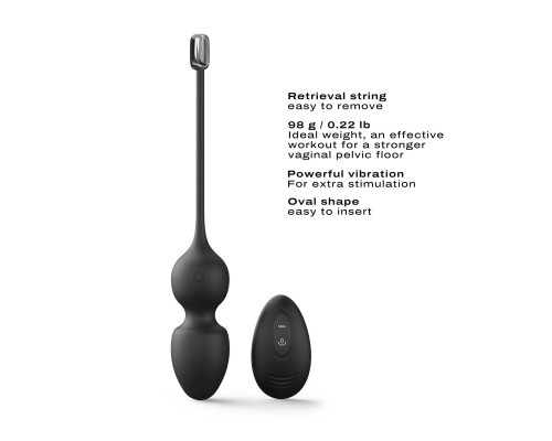 Вагінальні кульки Dorcel LOVE BALLS BLACK, вібрації та рухи внутрішньої кульки, пульт ДК