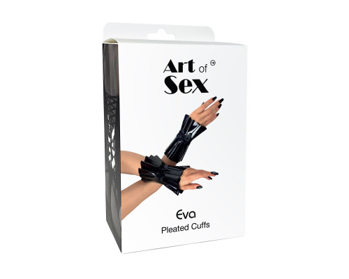 Плісовані манжети на руки Art of Sex - Eva, колір чорний