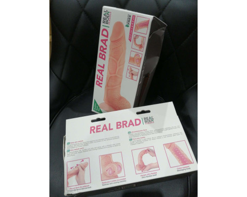 Фалоімітатор із рухомою крайньою плоттю Real Body - Real Brad (зіпсоване паковання)
