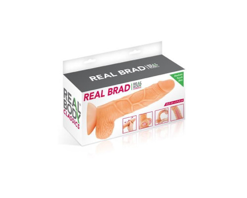 Фалоімітатор із рухомою крайньою плоттю Real Body - Real Brad (зіпсоване паковання)