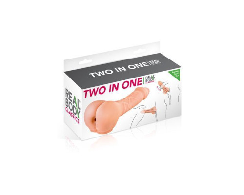 Насадка на член - мастурбатор 2-в-1 Real Body - Two In One (надірвана/прим'ята упаковка)