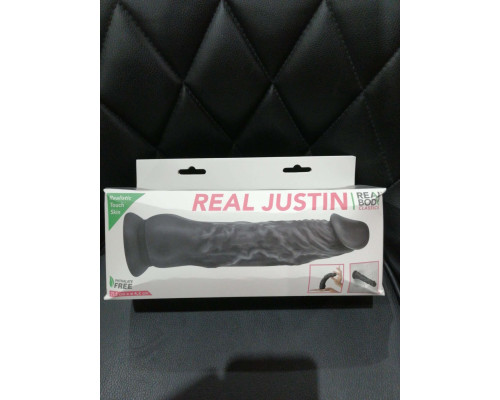 Фалоімітатор із присоскою Real Body — Real Justin Black (м'ята упаковка!!!)