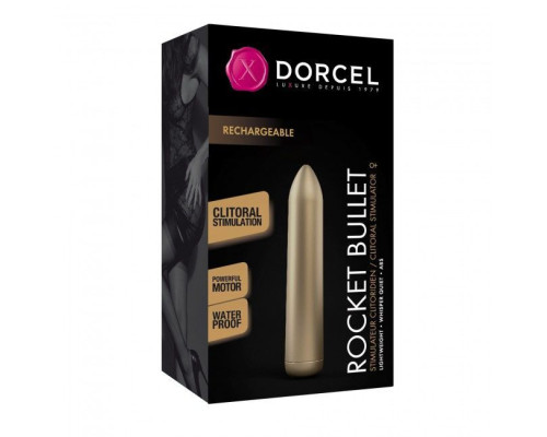 Перезаряжаемая вибропуля Dorcel Rocket Bullet Gold (мятая упаковка)