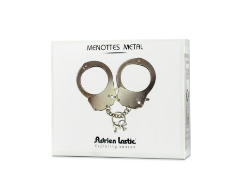 Наручники металеві Adrien Lastic Handcuffs Metallic (поліцейські) (м'ята упаковка)