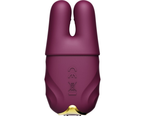 Смарт-вібратор для грудей Zalo - Nave Velvet Purple, пульт ДК, робота через додаток