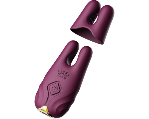 Смарт-вібратор для грудей Zalo - Nave Velvet Purple, пульт ДК, робота через додаток