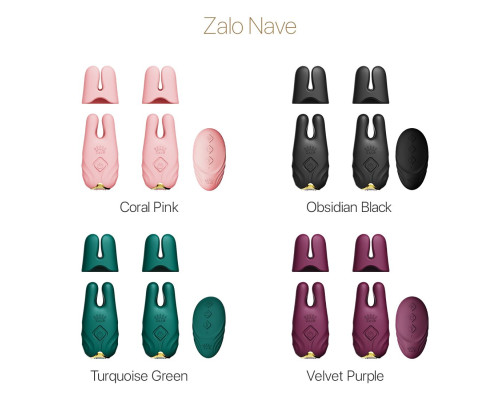 Смарт-вібратор для грудей Zalo - Nave Velvet Purple, пульт ДК, робота через додаток