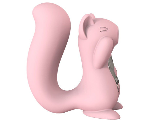 Вакуумный стимулятор с вибрацией KisToy Miss UU Pink, игрушка 2-в-1