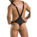 Чоловіче боді з люверсами Passion 028 HARRY L/XL Black, екошкіра, на шлейках