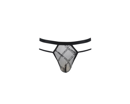 Чоловічі прозорі стринги Passion 029 THONG COLLIN L/XL Black, сітка
