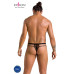 Чоловічі прозорі стринги Passion 029 THONG COLLIN S/M Black, сітка