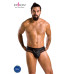 Чоловічі труси з ланцюжком Passion 030 SLIP TOM L/XL Black, екошкіра, відкриті сідниці