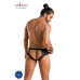 Чоловічі труси з ланцюжком Passion 030 SLIP TOM L/XL Black, екошкіра, відкриті сідниці