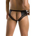Чоловічі труси з ланцюжком Passion 030 SLIP TOM XXL/XXXL Black, екошкіра, відкриті сідниці