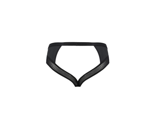 Чоловічі труси з ланцюжком Passion 030 SLIP TOM XXL/XXXL Black, екошкіра, відкриті сідниці