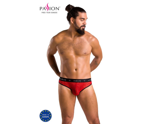 Чоловічі напівпрозорі труси Passion 031 SLIP MIKE L/XL Red, під леопард