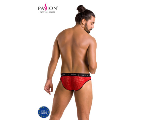 Чоловічі напівпрозорі труси Passion 031 SLIP MIKE L/XL Red, під леопард