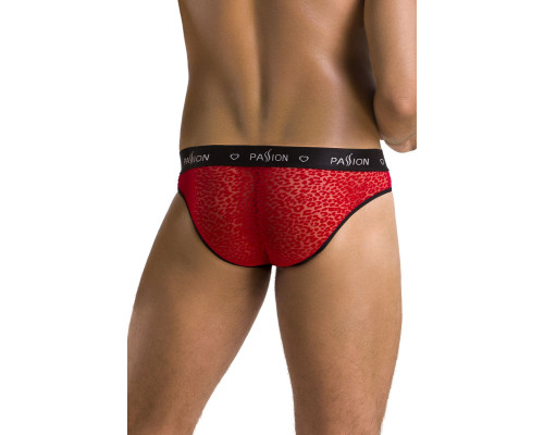 Чоловічі напівпрозорі труси Passion 031 SLIP MIKE XXL/XXXL Red, під леопард