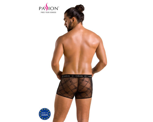 Чоловічі прозорі боксери Passion 032 SHORT JAMES L/XL Black, сітка