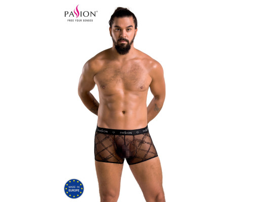 Чоловічі прозорі боксери Passion 032 SHORT JAMES S/M Black, сітка