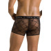 Чоловічі прозорі боксери Passion 032 SHORT JAMES XXL/XXXL Black, сітка