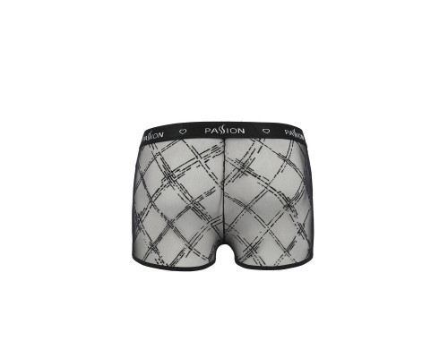 Чоловічі прозорі боксери Passion 032 SHORT JAMES XXL/XXXL Black, сітка